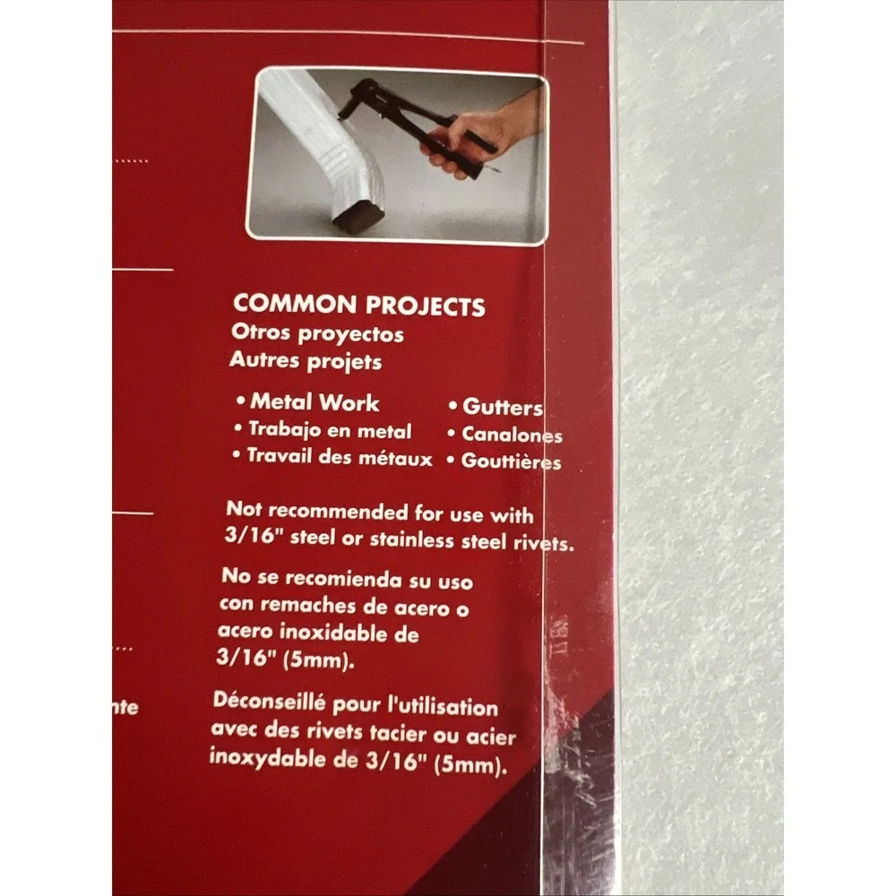 Arrow One-Handed Swivel Riveter Tool RT100M Molded Grip 100% Steel Red E25‎